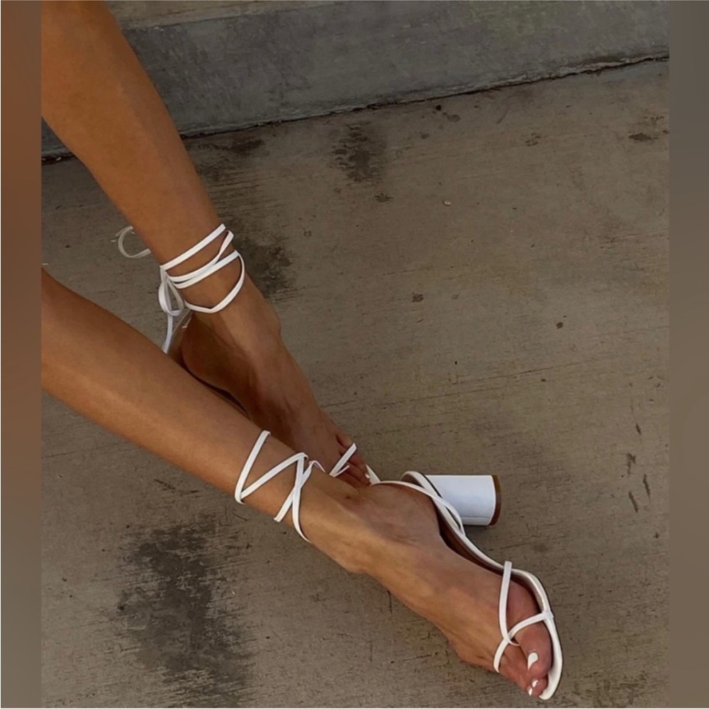 Princess Polly White Strap Heels